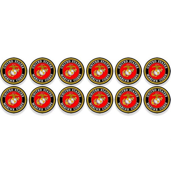 12er Pack 2,5 cm offiziell US Marine Corps Aufkleber (Laptop iPhone Vinyl Aufkleber USMC Aufkleber) USMC Lizensiert