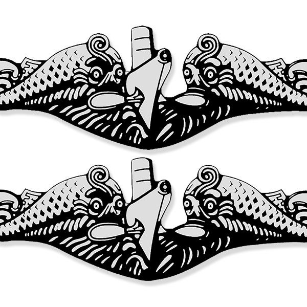 Us Navy Submarine Silver Dolphins Decal Etsy