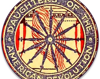 Round DAUGHTERS Of The American Revolution Sticker (vinyl decal auto car truck rv laptop cell iphone ladies usa logo insignia seal)