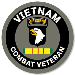 ラウンド 101 空挺ベトナム戦闘退役軍人ステッカー (ビニール デカール デカール ビニール 自動車 車 トラック RV ノートパソコン 携帯電話 退役軍人 米国) 米国陸軍ライセンス