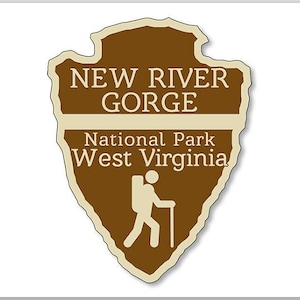 3 inch Arrowhead Shaped New River Gorge National Park Sticker (decal vinyl auto car truck rv laptop cell iphone camp west hike us rv wv)