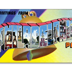 3 x 5 zoll VINTAGE Grüße aus Philadelphia P.A. Autoaufkleber (Logo rv Symbol alt Bruderliebe Postkarte Scrapbooking Auto Vinyl Aufkleber)