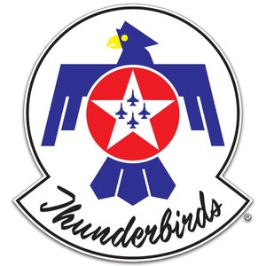 8 inch Large Full-Color USAF Thunderbirds Logo Sticker (us vinyl decal auto rv car fly pilot jet air) US Air Force Licensed