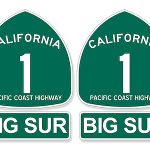2-Pack 2.5 inch PCH 1 Sticker (pacific coast highway small ca laptop vinyl decal auto rv cell helmet)