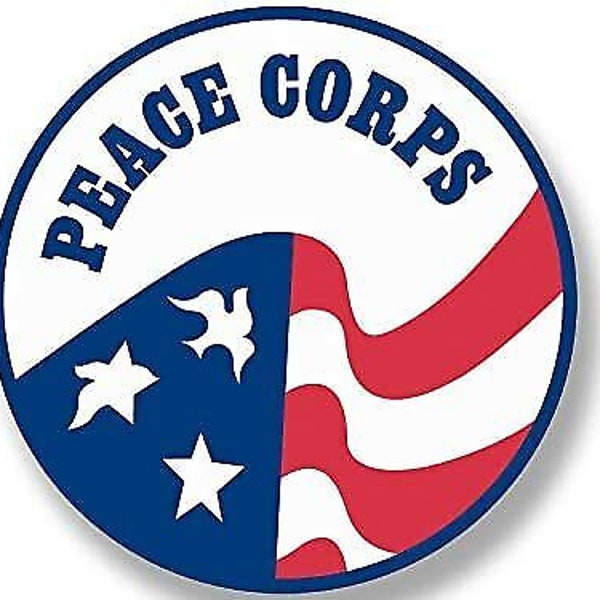 Vintage Round Peace Corps Logo Sticker  (vinyl decal auto car truck rv laptop iphone cell insignia seal old logo)