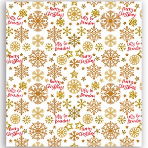 2 Sheets Of 28x30 inch Let's Go Brandon Wrapping Paper: GOLD Christmas Let's Go Brandon (fjb trump gift present wrap)