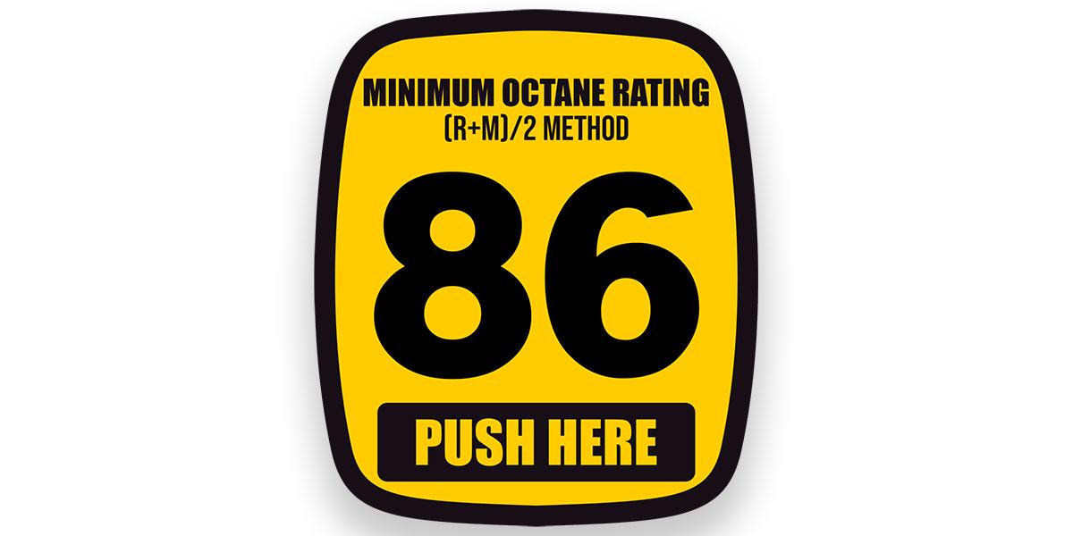 86 Octane Gas Pump Sticker (push Here Button Station Gasoline Service ...