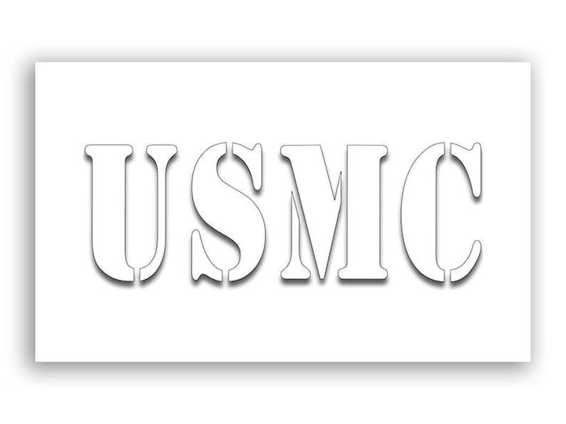Usmc Letter Vector 3x8 Inch White Vinyl USMC Letters Bumper Sticker (corps Vinyl Decal ...