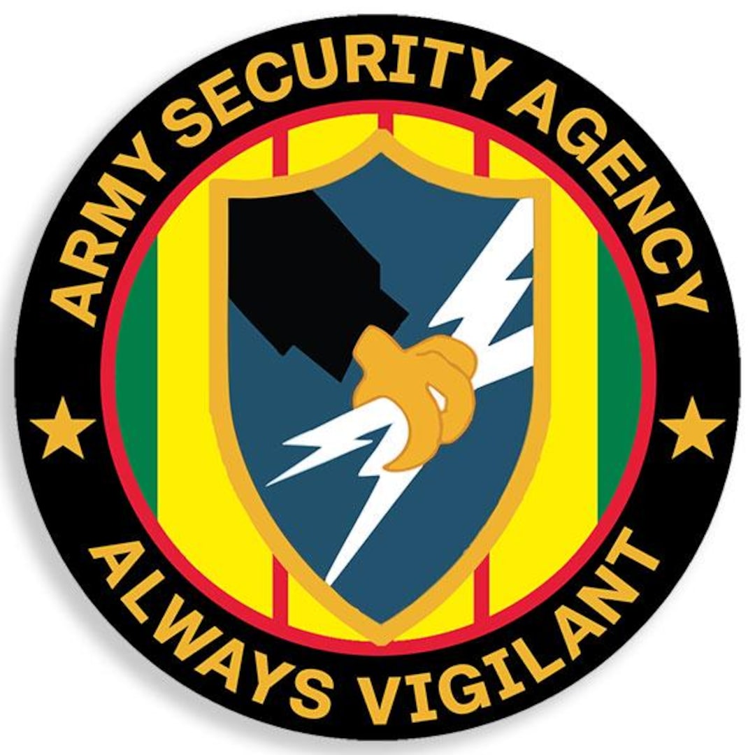 Round Army Security Agency ASA Vietnam Ribbon Always Vigilant Sticker ...