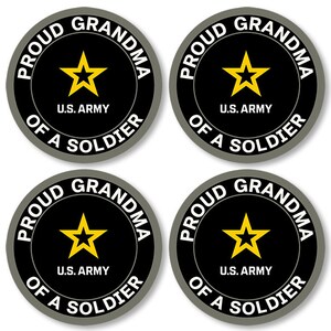 thumbnail image 2 of Proud Grandparent Of A Soldier US Army Round Decal - Military Car Sticker 2 of 10