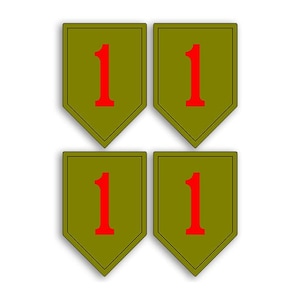 4-Pack: 1.5 inch 1st Infantry Division Logo Stickers (cell vinyl decal soldier auto car truck laptop cell iphone usa) US Army Licensed