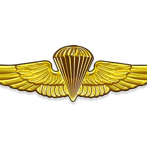 2x6 inch Navy And Marines Parachutist Jump Wings Shaped Sticker (armed forces auto truck logo badge usmc usna vinyl decal) US Navy Licensed