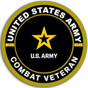 ラウンド型アメリカ陸軍戦闘ベトナム退役軍人ステッカー（アメリカ退役軍人RV自動車トラックノートパソコン携帯ビニールデカールビニール）アメリカ陸軍ライセンス