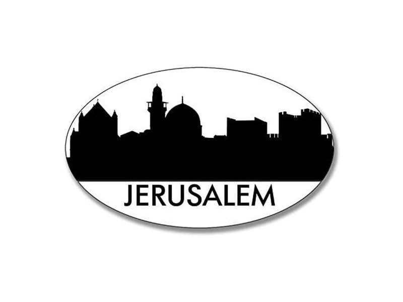 3x5 Inch Oval Jerusalem Skyline Sticker (decal Viny Auto Car Truck Rv ...