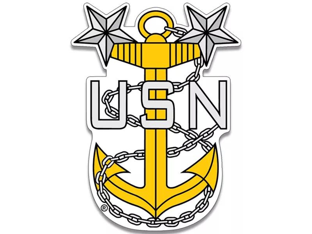 Main Charters Sticker USN Master Chief 2 Star Sticker (anchor Logo Auto Truck Rv Navy Naval ...