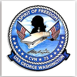 Round U.S.S. George Washington Insignia Sticker (seal logo uss auto car truck rv laptop ship navy naval sailor decal vinyl) US Navy Licensed