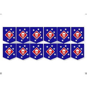 12-Pack: Blue MARSOC Raiders Logo Sticker (vinyl laptop iphone leatherneck marine decal) Licensed by USMC