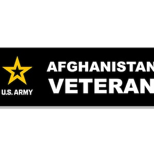 3x8 Inch AFGHANISTAN VETERAN U.S. Army Bumper Sticker (military soldier auto car truck rv laptop vet auto decal vinyl) Licensed by US Army