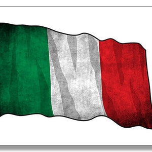 Sticker drapeau Italie vintage 3 x 5 pouces (vinyle pour pare-chocs roma rome voiture italien en difficulté)