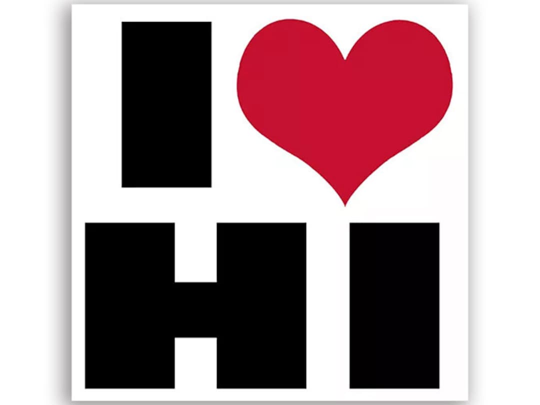 3 Inch I Heart HI Sticker (vinyl Decal Hawaii Auto Rv Bumper Car Love ...