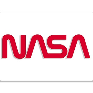 2x7 Inch Red NASA Bumper Sticker (vinyl rocket decal usa us travel rv moon mars auto space)