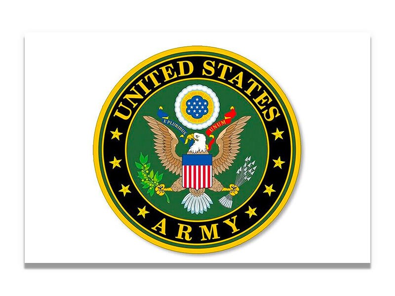 Round US Army Eagle Seal Sticker (vinyl decal auto car rv truck cell laptop cell military logo vet us usa veteran) Licensed by U.S. Army