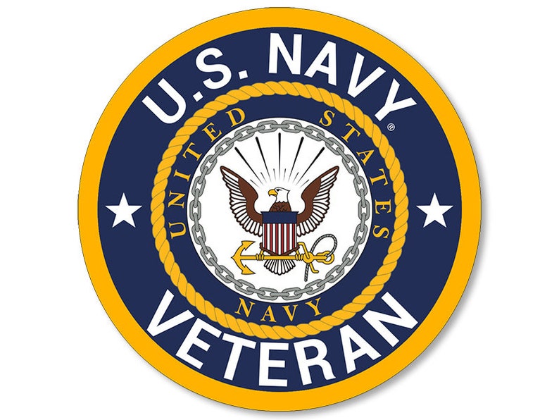 3x3 Inch Round U.S. NAVY Veteran Sticker vinyl Vet Naval Decal Usn Usna ...