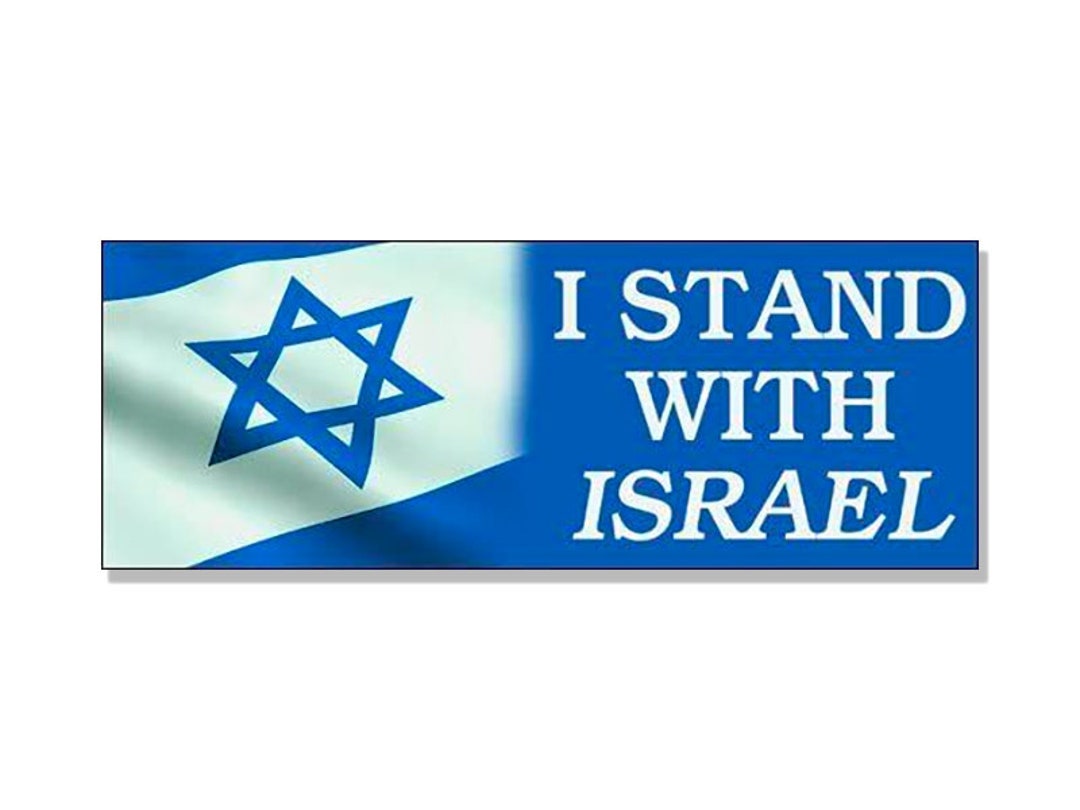 3x8 Inch I Stand With Israel Bumper Sticker decal Vinyl Us Support