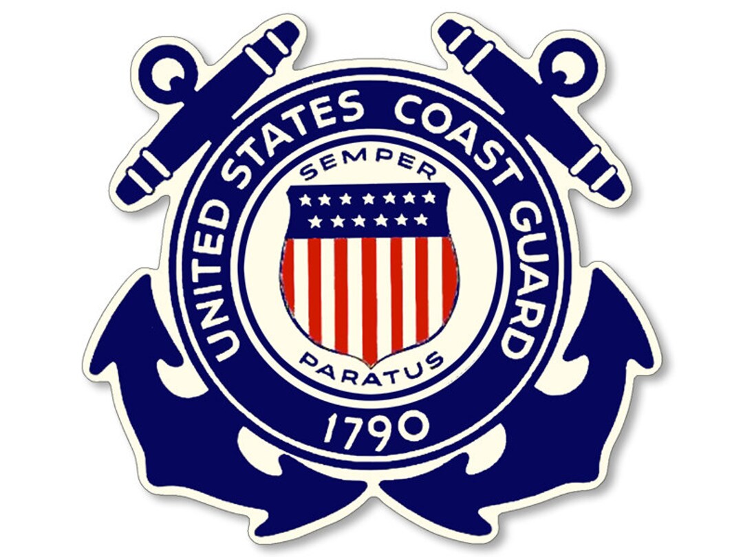 3x3 Inch VINTAGE Coast Guard Anchors Emblem Sticker military Rv Auto