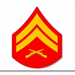 Adesivo de 3 x 4 polegadas USMC Rank CORPORAL (militar EUA EUA RV Auto Leathernecks Marines Patch Logo) Licenciado pelo Corpo de Fuzileiros Navais dos EUA