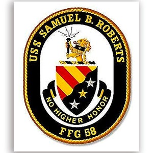 3x4 inch U.S.S. Samuel B Roberts Insignia Sticker (auto car truck rv laptop iphone cell  seal uss ship navy decal vinyl naval) US Navy Lic.