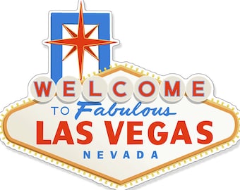 3 x 4 inch Welcome To Fabful Las Vegas Zeichen geformter Aufkleber (Aufkleber Bumper Poker nv Vegas Auto Vegas Las Vegas)