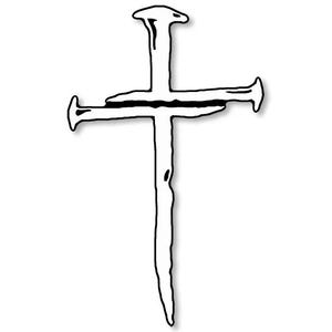 4x6 inch Cross Of Nails Bumper Sticker (vinyl decal christian auto rv cell phone laptop church car decal faith pray lord)