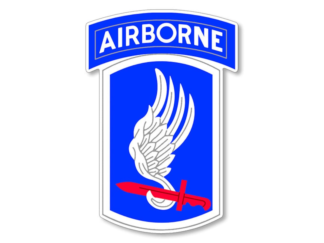 73rd Airborne Seal Shield Shaped Sticker (173 Logo Red Sword Truck Auto ...