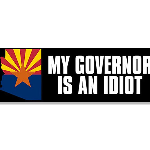 3x9 inch My Arizona Governor Is An Idiot Bumper Sticker (decal vinyl az political recall)