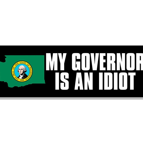 3x9 inch My Washington Governor Is An Idiot Bumper Sticker (Anti gov seattle decal vinyl recall gop wa)