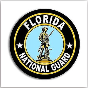 Round Florida National Guard Seal Sticker (decal vinyl auto car truck rv laptop iphone cell  military army logo fl) Licensed by US Army