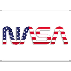 2x7 Inch Red White Blue NASA Bumper Sticker (vinyl rocket decal auto car truck rv laptop cell iphone elon musk travel rv auto space)