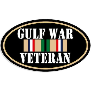 3 x 5 inch ovale golfoorlog veteraan sticker (vinyl sticker auto auto rv laptop iphone mobiele bumper auto militaire dierenarts Midden-Oosten soldaat, leger)