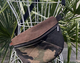Bolso bandolera de camuflaje, riñonera hecha a mano