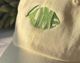 Gorra de lima bordada, bordado de frutas, diseño de bordado