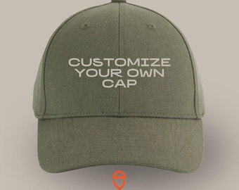Gorra de béisbol estructurada de algodón orgánico: gorra personalizada bordada con visera precurvada.