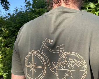Camiseta ecológica de algodón orgánico: diseños de ciclismo y montaña.