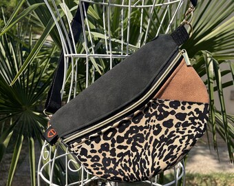 Bolso bandolera con estampado de leopardo, bolso de hombro elegante para el día a día.