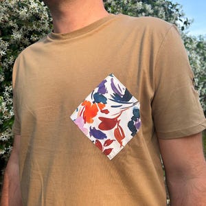 Botanical Print Organic Cotton Tee: Handmade Summer Style