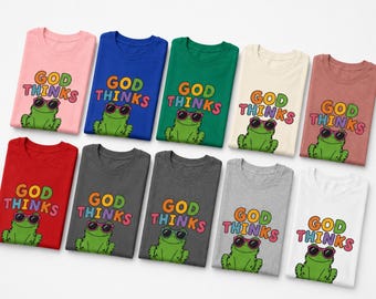 God Thinks I'm Cool Frog Youth Tee | Kids Christian Shirt, Cute Sunglasses Frog | Youth Graphic T-Shirt | Cute Faith Shirt for Boys Girls