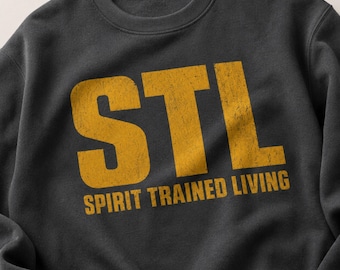 STL Spirit Trained Living Sweatshirt, Vintage Graphic Faith Pullover