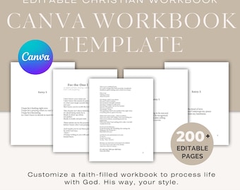 クリスチャンワークブックCanvaテンプレート｜信仰ジャーナル（編集可能なPDF）