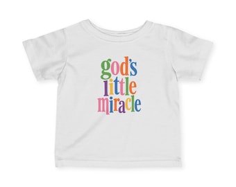 God’s Little Miracle Baby Shirt, Christian Infant Tee, 6M 12M 18M 24M Faith Toddler Shirt, Baby Dedication Gift, Religious Baby Outfit