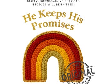 クリスチャン・レインボー PNG – 彼は約束を守る、フェイクヤーン（デジタルダウンロード）